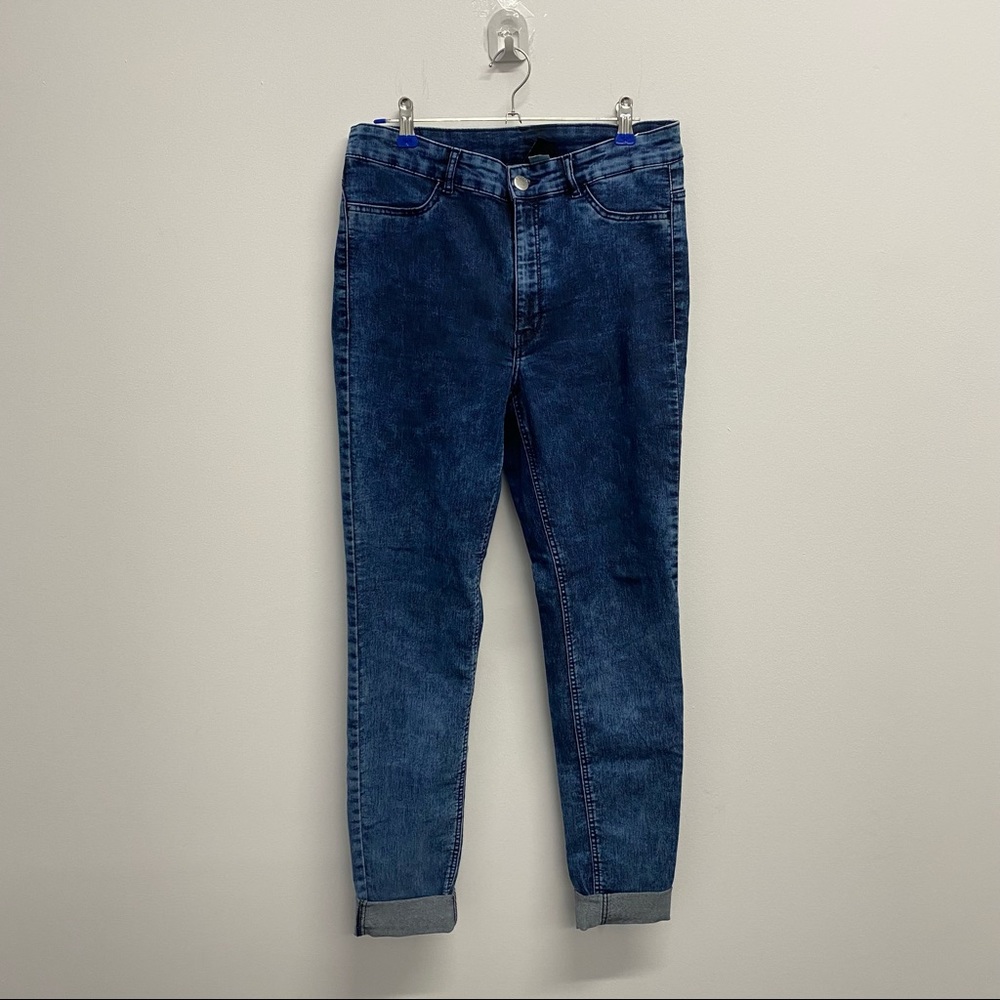 ✨NEW✨ DARK BLUE HIGH WAIST ACID WASH JEANS
